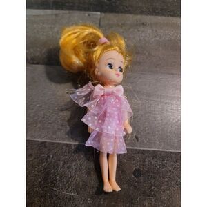Blonde blue eyes mini girl doll toy figure